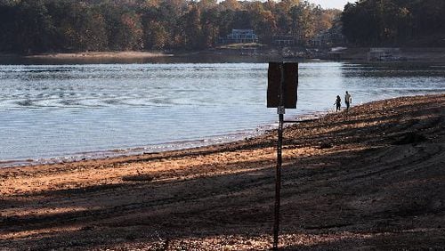 Dry conditions from the drought were obvious Thursday near the boat ramp at Mary Alice Park at Lake Lanier. CURTIS COMPTON / CCOMPTON@AJC.COM