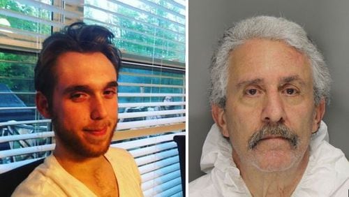 Jake Horne (left) died Thursday, the day after he was shot in the head, police said. Investigators say the 21-year-old Marietta was doing electrical work at an east Cobb home owned by Larry Epstein (right) when Epstein produced a gun and shot Horne and his boss.