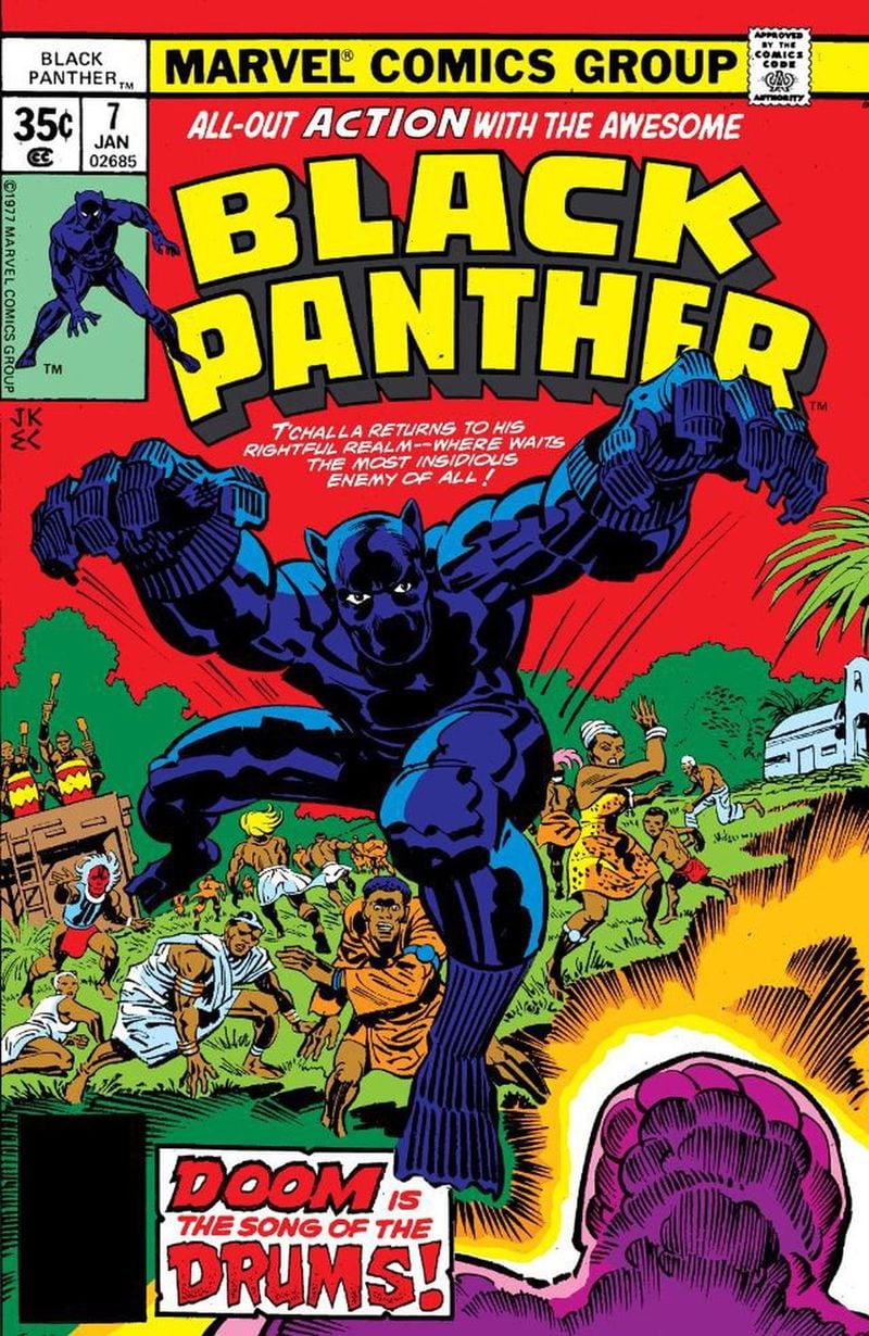 Black Panther starred in his own comic in the 1970s. This is issue No. 7, with cover artwork by Jack Kirby. (Marvel Comics)