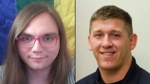 Georgia Tech student Scout Schultz (shown at left) and Georgia Tech Campus Police Officer Tyler Beck.