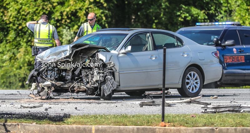 This silver sedan was also involved in the crash.