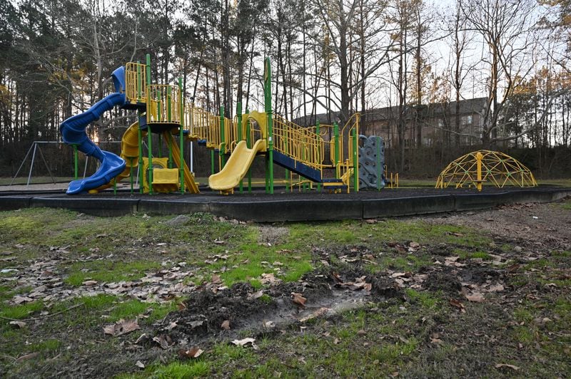 Empire Park sits downstream from the TAV Holdings site. Some experts fear that pollution from the site could threaten the health of children attending Crawford W. Long Middle School and those living nearby. (Hyosub Shin / Hyosub.Shin@ajc.com)