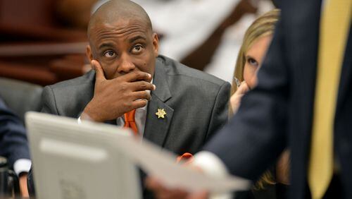 Victor Hill in his 2013 trial on 32 felony charges in Clayton County.