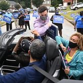Democratic U.S. Senate candidate Jon Ossoff has only recently begun holding in-person campaign events because of the coronavirus. Mostly, he's had to work out of his Grant Park home. Hyosub Shin / Hyosub.Shin@ajc.com)