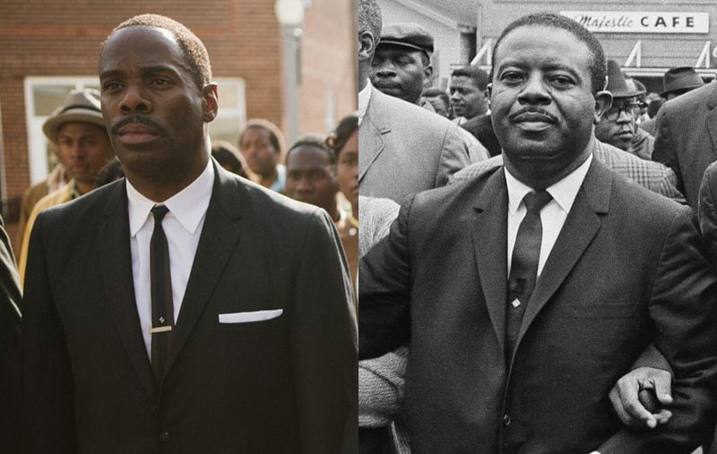 Ralph Abernathy was played by Colman Domingo in "Selma." (Left photo: Atsushi Nishijima/Paramount Pictures. Right photo: AP file)