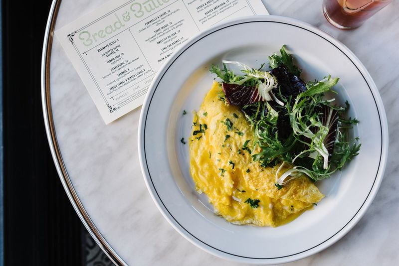 Brunch at Inman Park’s Bread & Butterfly includes menu items like the omelette du jour.