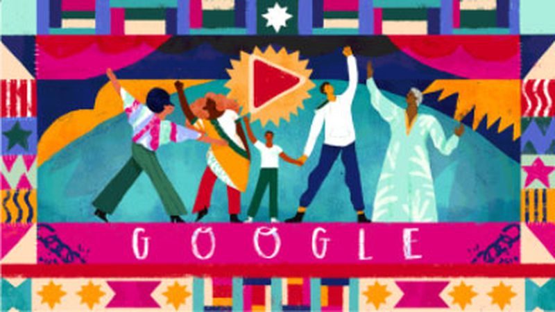Google started the day with a Juneteenth illustration with audio.