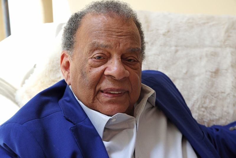 Ambassador Andrew Young in his home June 3, 2021, after talking about the 25th anniversary of the 1996 Atlanta Olympics.