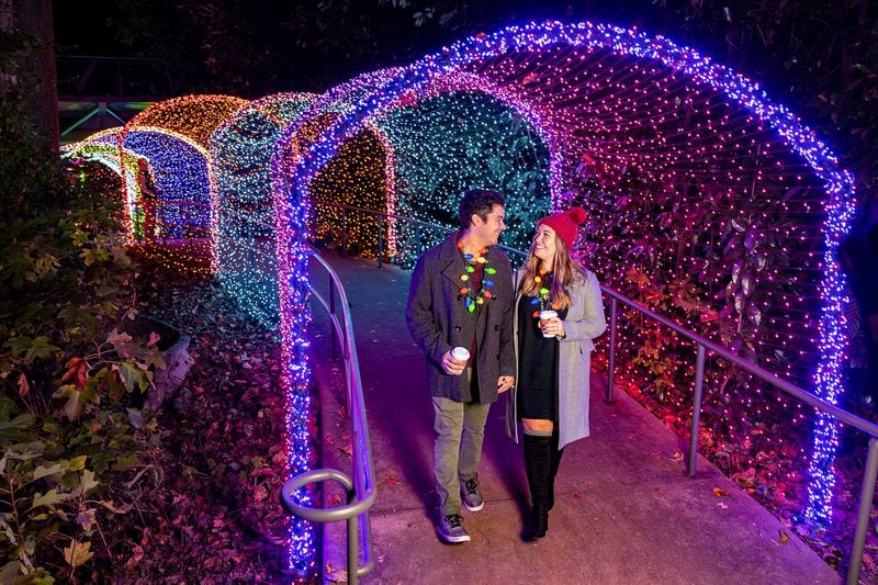 The Atlanta Botanical Garden’s light show, “Garden Lights, Holiday Nights,” not only puts people into the holiday spirit, it also is a prime place to propose. Last year there were 72 marriage proposals at the garden. 
(Courtesy of the Atlanta Botanical Garden)