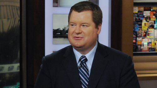 MEET THE PRESS -- Pictured: (l-r) Andrea Mitchell, NBC News Chief Foreign Affairs Correspondent, left, and Erick Erickson, Founder, Resurgent, right, appear on "Meet the Press" in Washington, D.C., Sunday Feb. 28, 2016. (Photo by: William B. Plowman/NBC/NBC NewsWire via Getty Images)