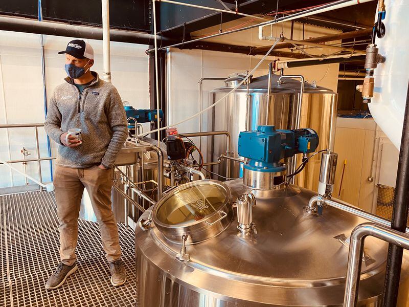 CEO and Director of Brewery Operations Craig Mycoskie is shown in the brewhouse at Round Trip Brewing in Atlanta. (Bob Townsend for The Atlanta Journal-Constitution)