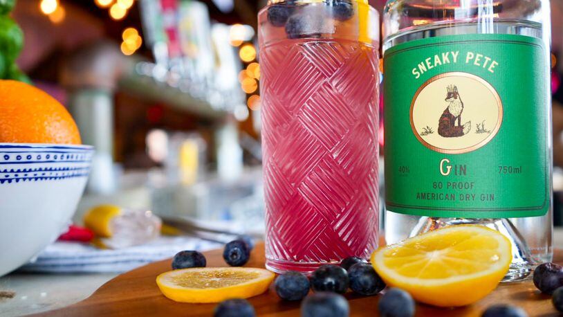 Blueberry gin fizz is one of the new cocktails at Monday Night Brewing, showcasing its new line of Sneaky Pete spirits. Courtesy of Monday Night Brewing