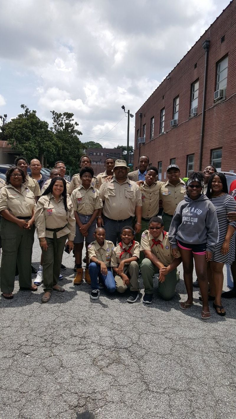 Boy Scout Troop 213 from Ebenezer Baptist Church and some parents. CONTRIBUTED