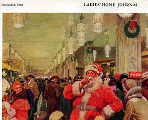 Santa through the years: 1930 Saturday Evening Post Coca-Cola ad.