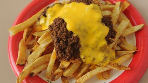 151013-ATLANTA-GA- Wendell Brock reports on the Varsity and its history of food and scene in Atlanta on Tuesday October 13, 2015. FOOD: Chili cheese Fries  (Becky Stein Photography)
