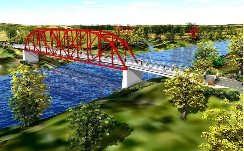 The new Rogers Bridge will allow park visitors to cross from Duluth into Johns Creek on foot or bike. (Courtesy City of Duluth)