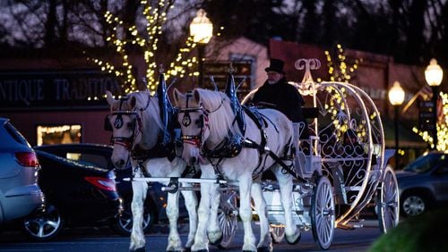 Beginning Dec. 2 through Dec 21, children and adults can enjoy free carriage rides 6:30 to 8:30 p.m. every Tuesday, Wednesday and Friday in downtown Norcross. COURTESY CITY OF NORCROSS