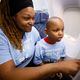 Quichecia Johnson works with her son Ayden Johnson (6) as they sit on a Delta airplane during the Wings For All event at Hartsfield-Jackson Atlanta International Airport on Thursday, April 18, 2024.
Miguel Martinez /miguel.martinezjimenez@ajc.com