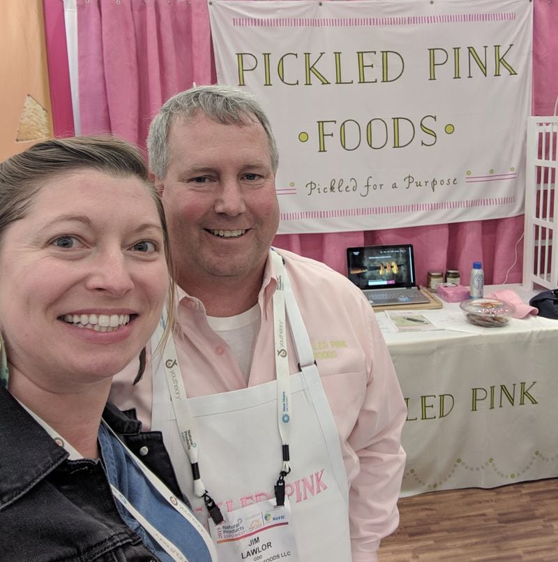 Food forager Kristin Sherman’s job takes her around the country looking for local food entrepreneurs, like Jim Lawlor of Atlanta-based Pickled Pink. CONTRIBUTED BY KRISTIN SHERMAN / WHOLE FOODS MARKET
