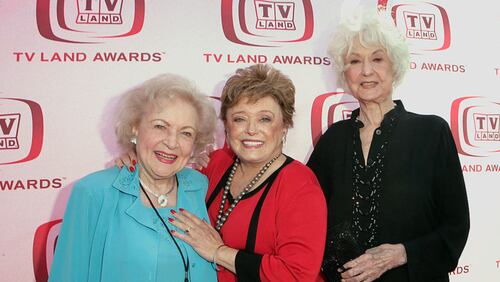 SANTA MONICA, CA - JUNE 08:  "The Golden Girls" actresses Betty White, Rue McClanahan and Beatrice Arthur arrive at the 6th annual "TV Land Awards" held at Barker Hangar on June 8, 2008 in Santa Monica, California.  (Photo by Todd Williamson/Getty Images for TV Land)