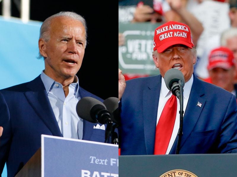 Guests on the "Politically Georgia" show today will talk about the November election pitting President Joe Biden (left) against former President Donald Trump (right).