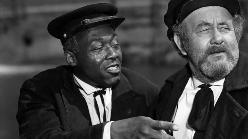 Lincoln Theodore Monroe Andrew Perry, who went by the stage name Stepin Fetchit (left), is seen alongside Chubby Johnson in this publicity photo for the 1952 film “Bend of the River.” 