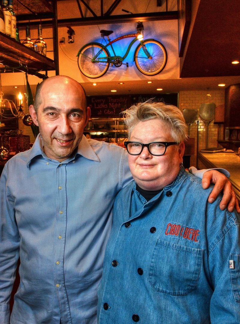 Co-owners Gianni Betti, general manager (left) and Linda Harrell, head chef, of Cibo e Beve. CHRIS HUNT / SPECIAL