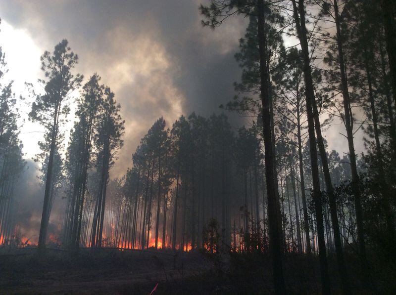 May 11, 2017: The West Mims Fire in the Okefenokee National Wildlife Refuge in South Georgia. Photo shot by firefighters from the Balcones Canyonlands National Wildlife Refuge in Texas.