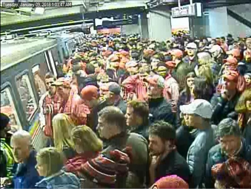 Video footage from MARTA’s Five Points Station shows hundreds of passengers waiting for trains that weren’t going anywhere after the college football national championship last month.