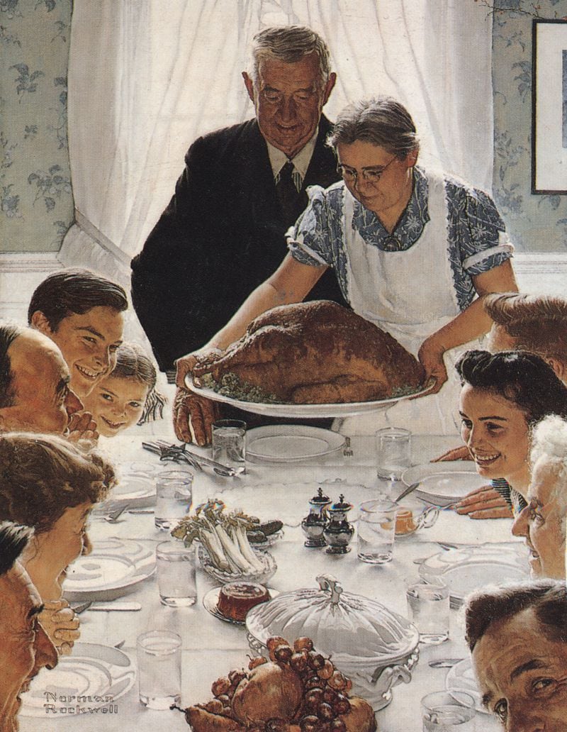 'Freedom from Want' - Oil on canvas from the book The Norman Rockwell Museum at Stockbridge. Saturday Evening Post 1943.