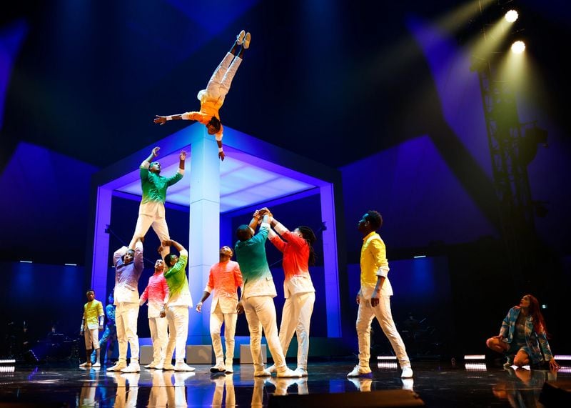 The "Echo" acts include the Color Paper People who perform aerobatics. Photo: Jean-François Savaria