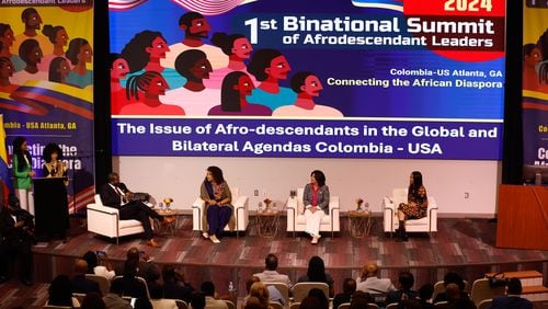 The Colombian Government and The Global Black Economic Forum hosts the first U.S.-Colombia Binational Summit for Afro-descendant Leaders at Morehouse College on Wednesday, May 15, 2024. (Natrice Miller/ AJC)