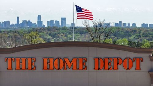 Aerial photograph of The Home Depot store at Cumberland, across the highway from the company's headquarters. (Hyosub Shin / Hyosub.Shin@ajc.com)