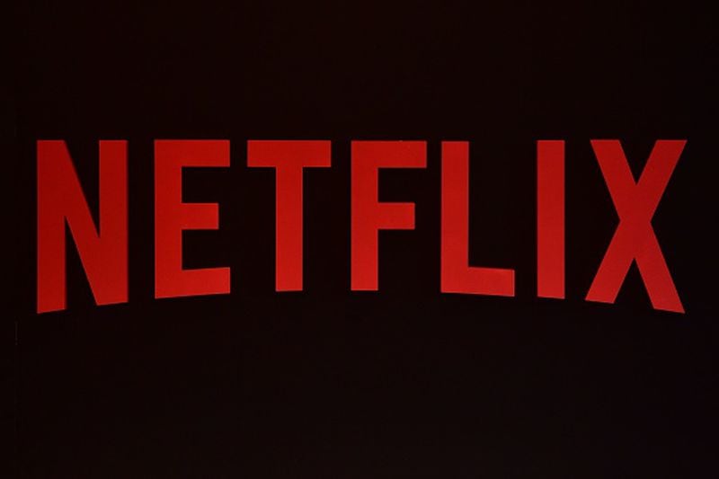 The Netflix logo is pictured during a Netflix event on March 1, 2017 in Berlin.