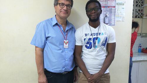 Thomas Kemper, general secretary of United Methodist Global Ministries in Atlanta,  recently met with Tawanda Chandiwana, a missionary with UMC, at Bicutan Detention Center in Manila. CONTRIBUTED