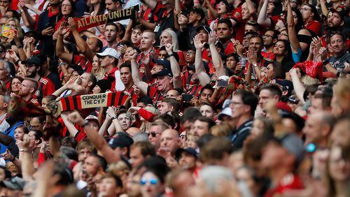 Atlanta United fans make themselves heard during Sunday's regular season-ending game against Toronto FC. (Kevin C. Cox/Getty Images)