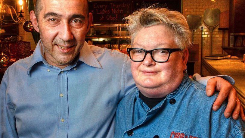 Co-owners Gianni Betti, general manager (left) and Linda Harrell, head chef, of Cibo e Beve. CHRIS HUNT / SPECIAL