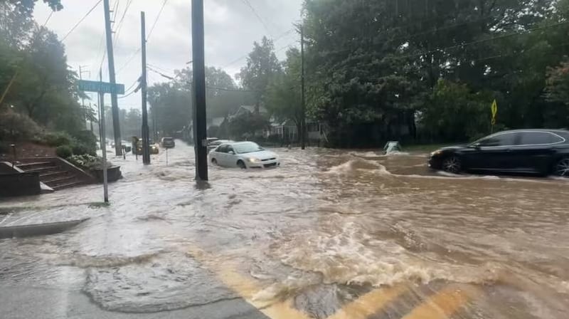 Several streets across metro Atlanta flooded after the heavy storms that hit Friday evening. July 21, 2023 (Channel 2 Action News)