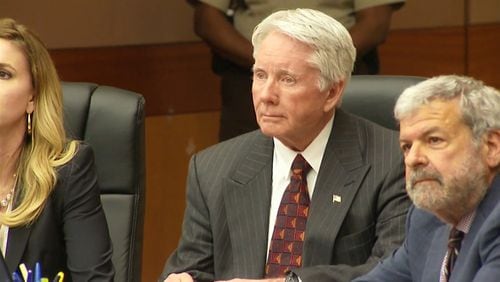 Tex McIver reacts to hearing the verdict in his murder trial on April 23, 2018 at the Fulton County Courthouse. (Channel 2 Action News)
