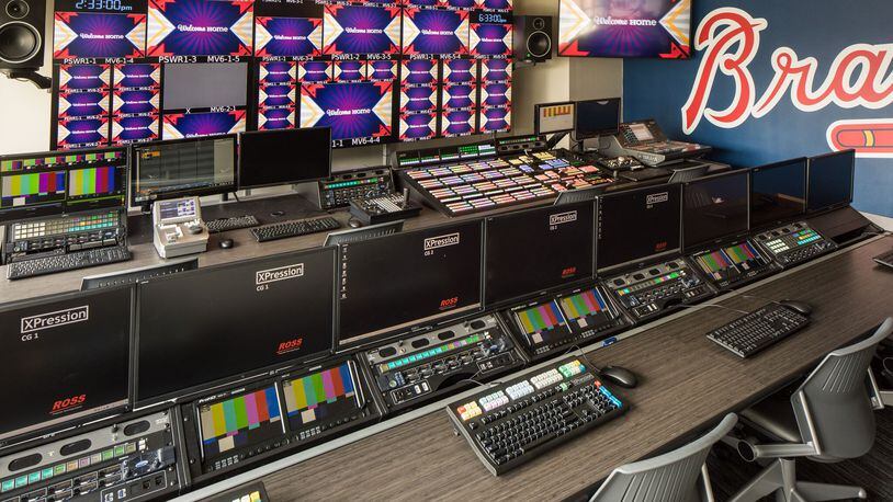 A game-day staff of 30 will operate the main video board and other LED screens from SunTrust Park’s control room. (Braves photo)