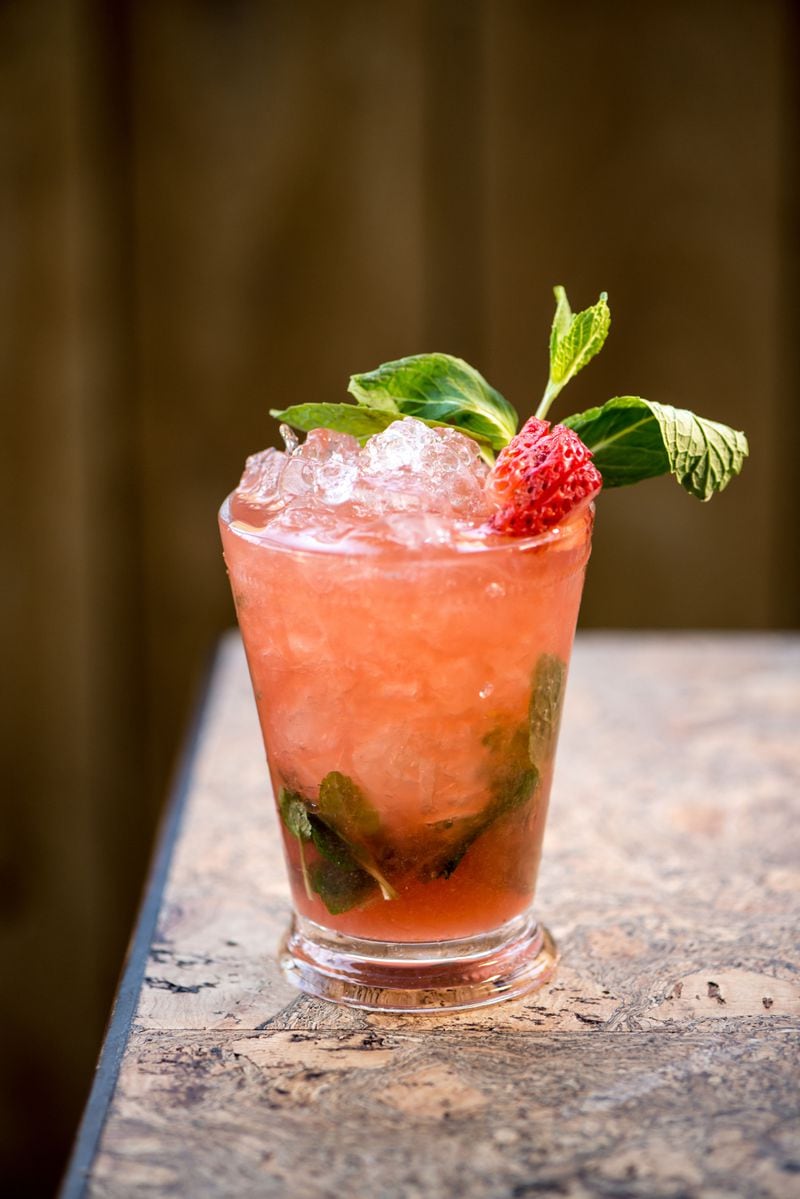 Mint and tart strawberry mingle in Bully Boy's julep.
