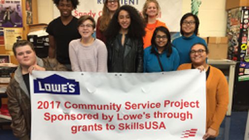 Sandy Creek High School’s SkillsUSA chapter won a grant from Lowe’s to create a garden for students with special needs. Courtesy Fayette County Public Schools
