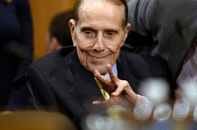 Former Sen. Bob Dole attends Mike Pompeo's confirmation hearing before the Senate Foreign Relations Committee on April 12, 2018 in Washington, D.C. (Olivier Douliery/Abaca Press/TNS)