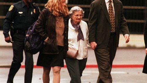Who solved the Unabomber case? His family. David Kaczynski, right, walks to the federal courthouse in Sacramento, Calif., Wednesday, Jan. 7, 1998, with his mother, Wanda. (AP Photo/Rich Pedroncelli, POOL)
