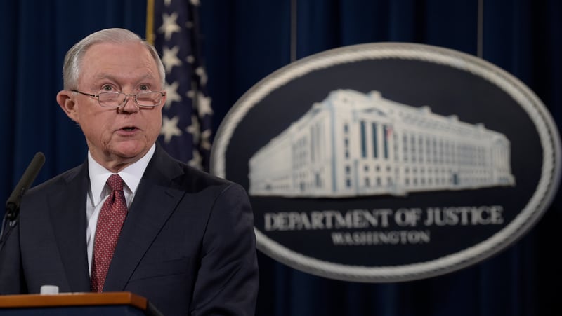 Attorney General Jeff Sessions makes a statement at the Justice Department in Washington, Tuesday, Sept. 5, 2017, on President Barack Obama's Deferred Action for Childhood Arrivals, or DACA program, which has provided nearly 800,000 young immigrants a reprieve from deportation and the ability to work legally in the United States. Sessions announced the termination of the program. (AP Photo/Susan Walsh)