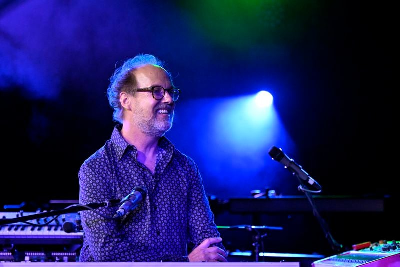 Page McConnell, keyboardist for the band Phish rehearses before the group's four night engagement at the Sphere on Tuesday, April 16, 2024, in Las Vegas. (AP Photo/David Becker)
