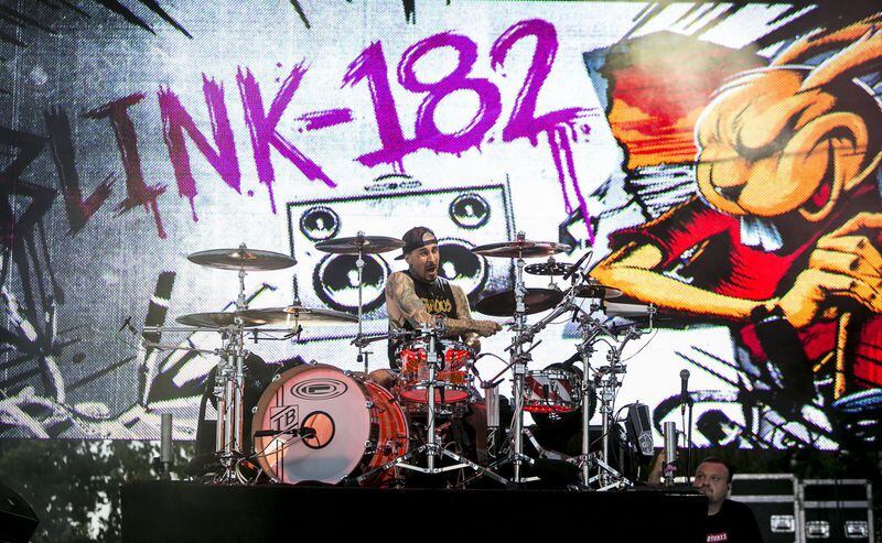  Blink-182 will share headlining duties with Bruno Mars on Saturday at 9:30 p.m. with a performance on the Roxy Stage. Photo: Richard Graulich / The Palm Beach Post)