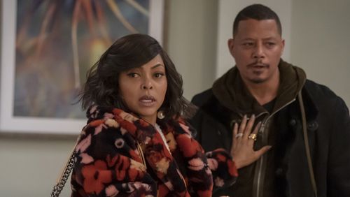 EMPIRE: L-R: Taraji P. Henson and Terrence Howard in the "The Roughest Day" Season Five finale episode of EMPIRE airing Wednesday, May 8 (8:00-9:00 PM ET/PT) on FOX. Â©2019 Fox Media LLC CR: Chuck Hodes/FOX.