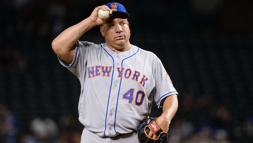 Pitcher Bartolo Colon, 43, was listed as weighing 285 pounds, last season for the New York Mets.