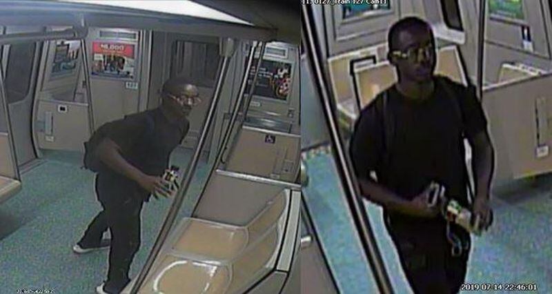 Police released these images of a person of interest on a MARTA train, who was later identified by police as Brian McGhee.